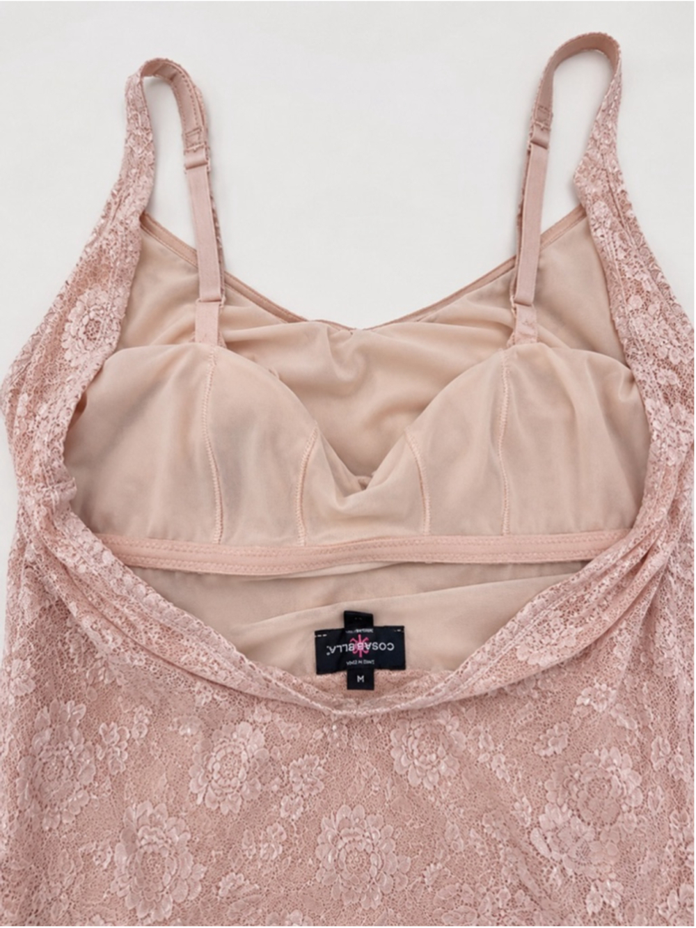 Cosabella Made in Italy Blush Pink Floral Lace Tank Top Medium - Picture 5 of 9